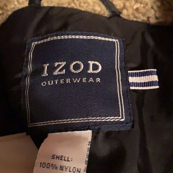 IZOD OUTERWEAR Black Puffer Jacket Teddy Collar Duck Feathers XL - Picture 7 of 8